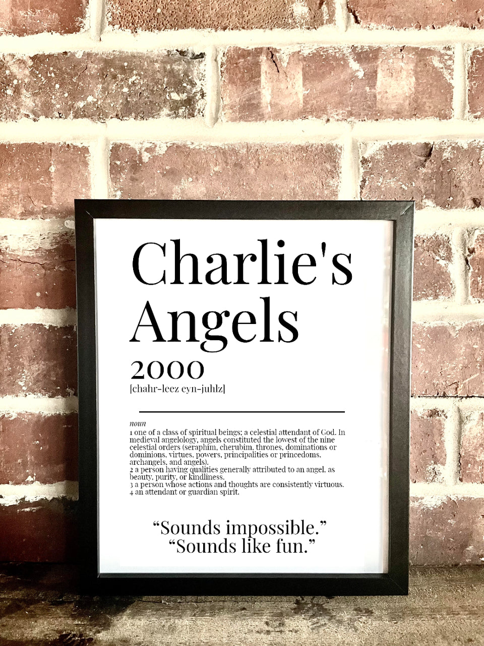 Charlie's Angels 2000 Movie Quote Dictionary Prints
