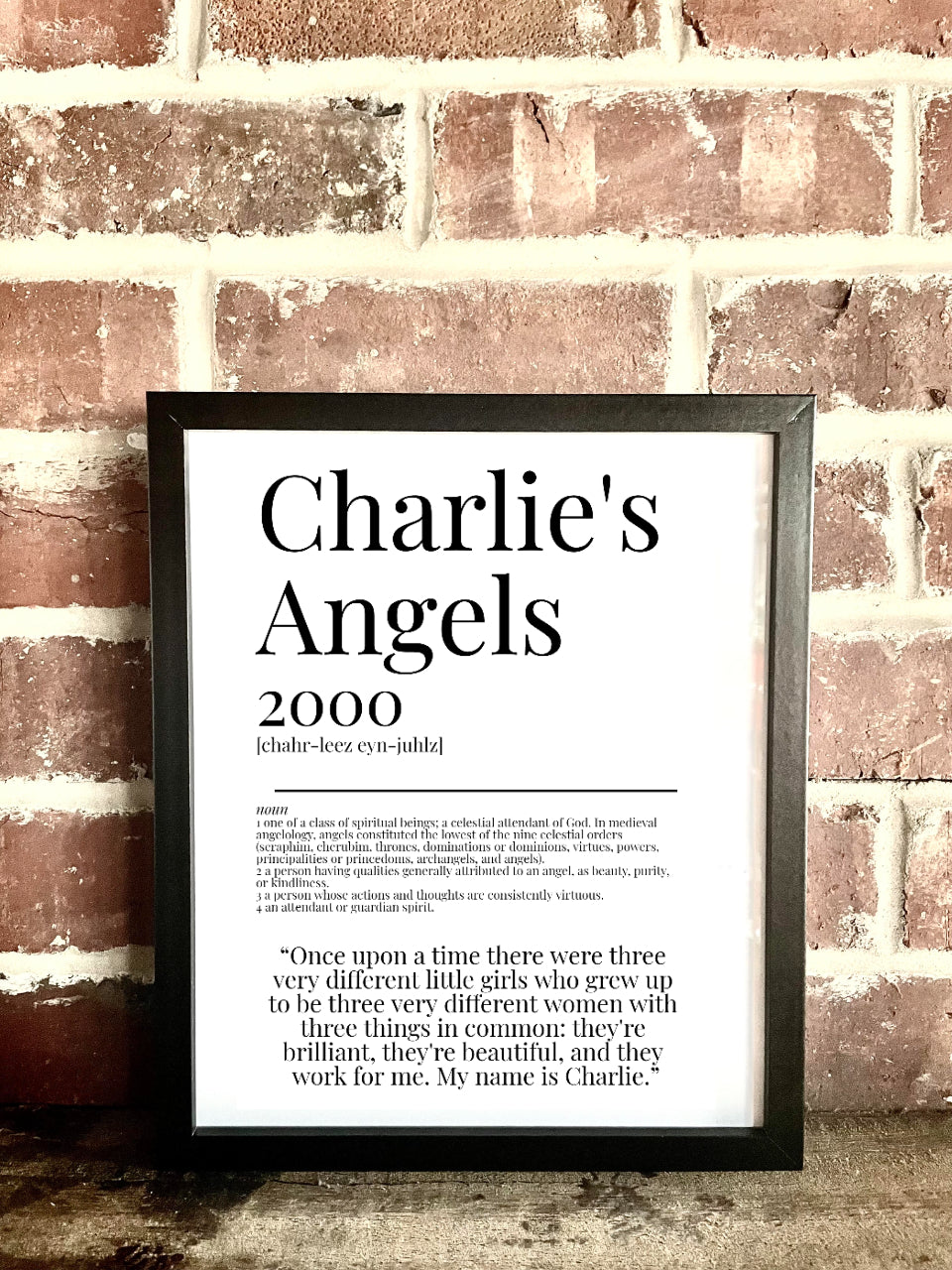 Charlie's Angels 2000 Movie Quote Dictionary Prints