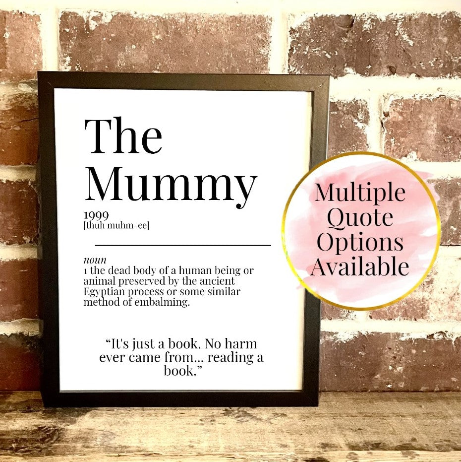 The Mummy 1999 Movie Quote Dictionary Prints