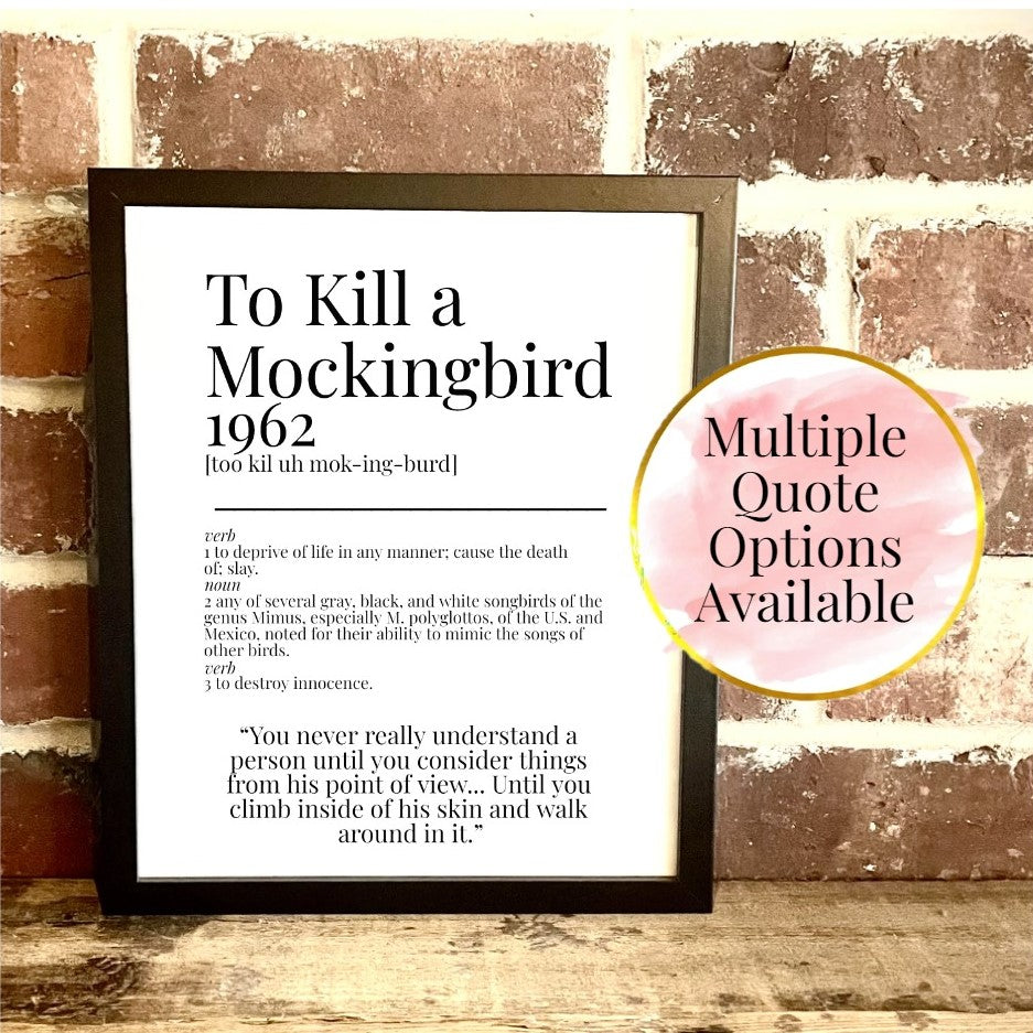 To Kill a Mockingbird 1962 Movie Quote Dictionary Prints