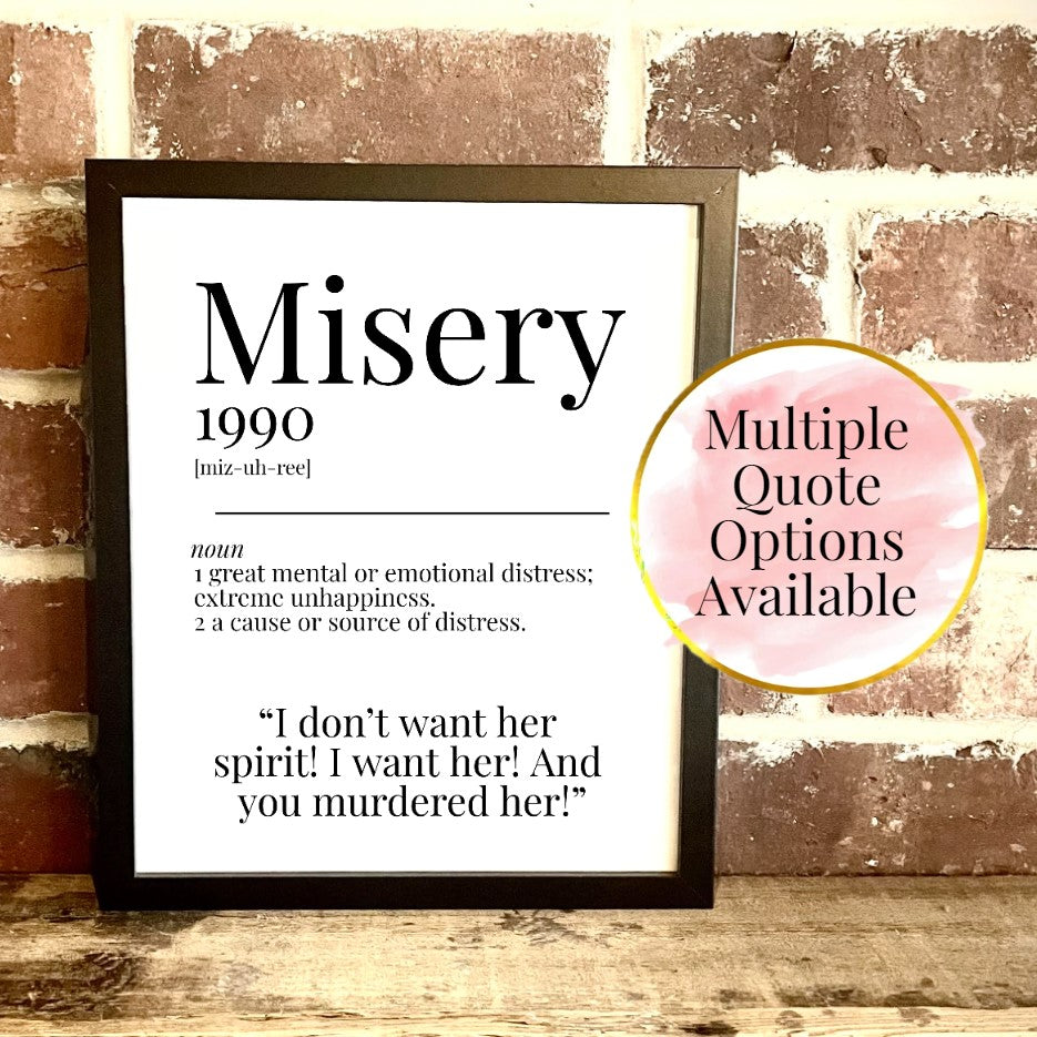 Misery 1990 Movie Quote Dictionary Prints