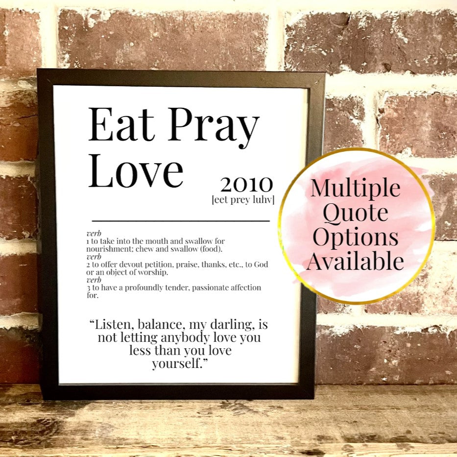Eat Pray Love 2010 Movie Quote Dictionary Prints