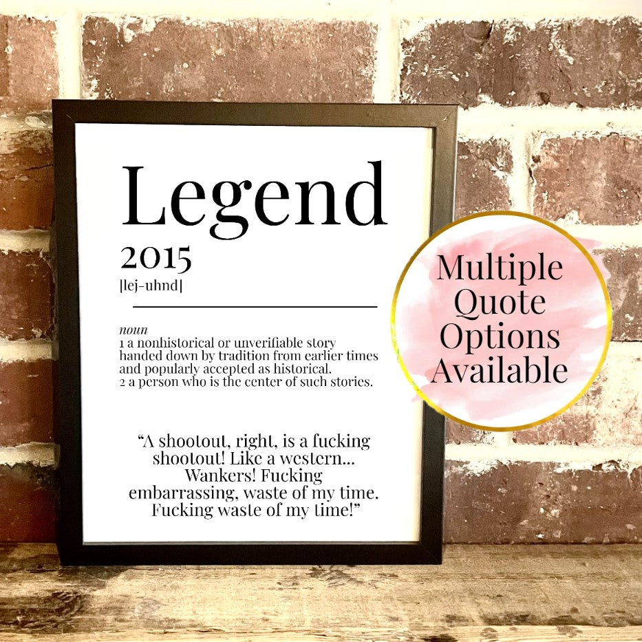 Legend 2015 Movie Quote Dictionary Prints