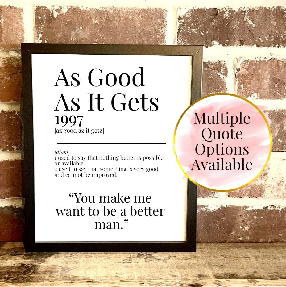 As Good As It Gets 1997 Movie Quote Dictionary Prints