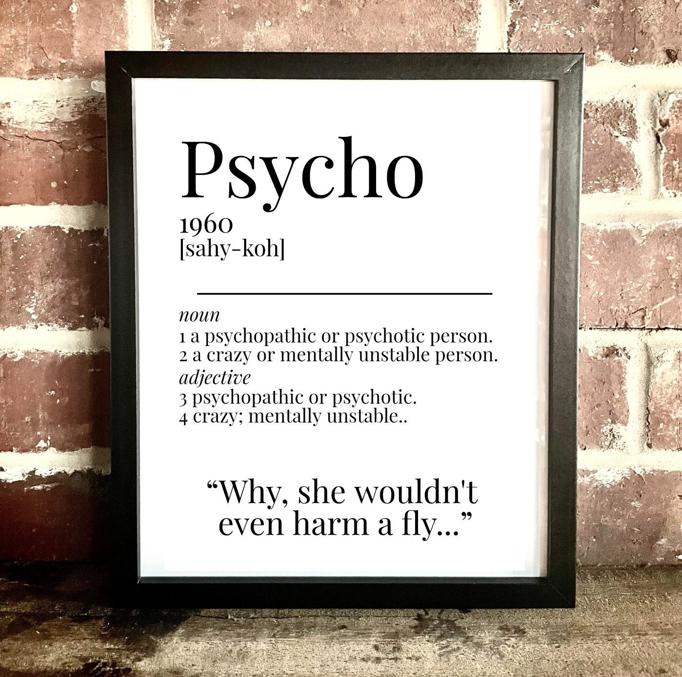 Psycho 1960 Movie Quote Dictionary Print