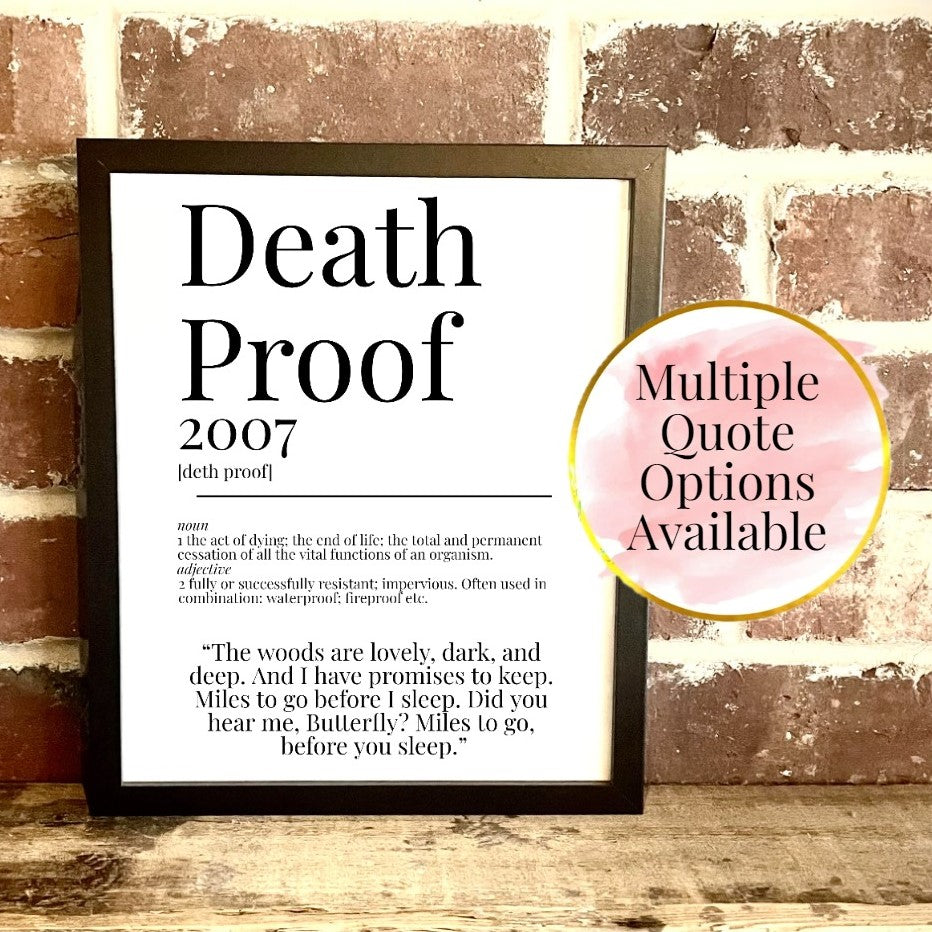 Death Proof 2007 Movie Quote Dictionary Prints