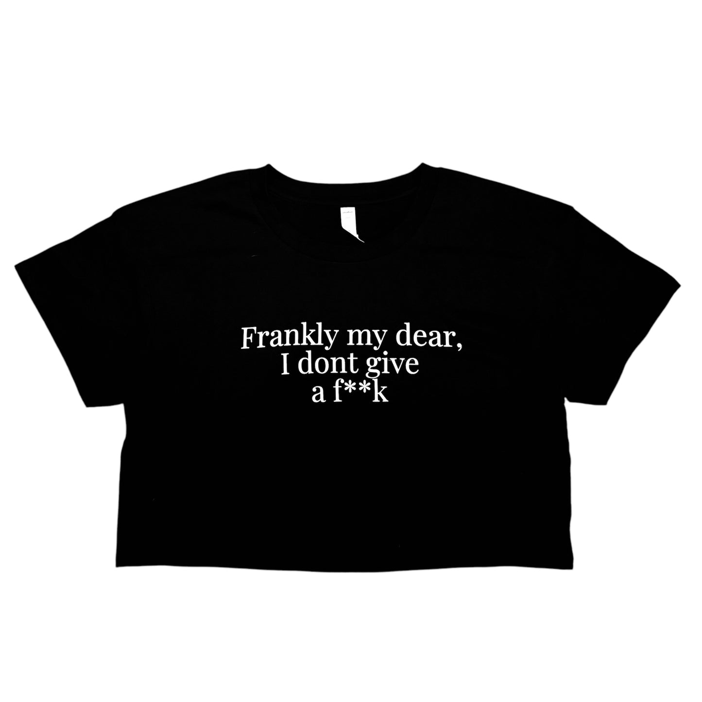 Frankly My Dear, censored Women’s Black Crop T-shirt