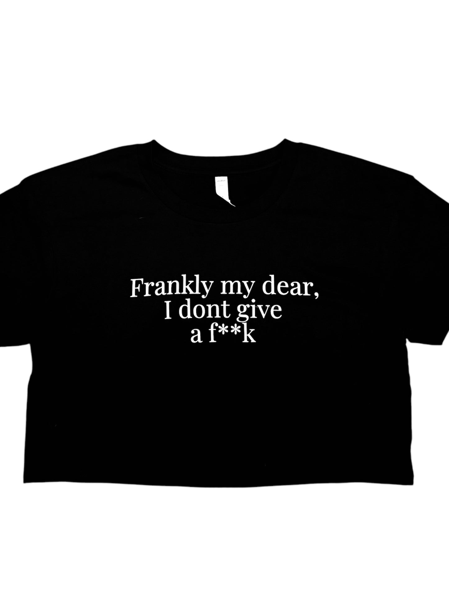 Frankly My Dear, censored Women’s Black Crop T-shirt
