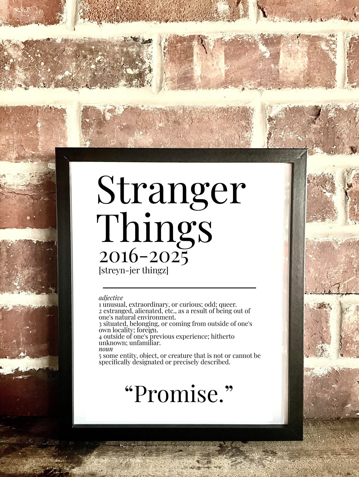Stranger Things TV Quote Dictionary Prints