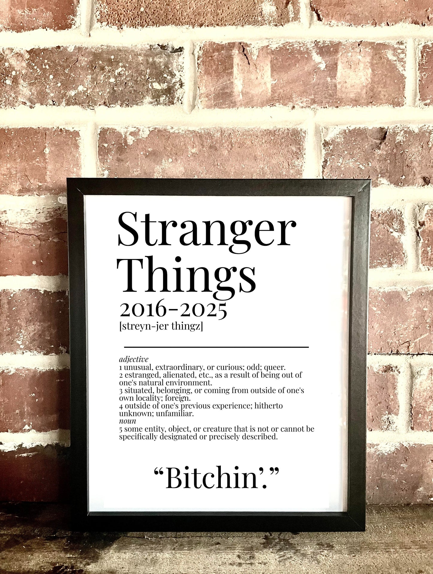 Stranger Things TV Quote Dictionary Prints