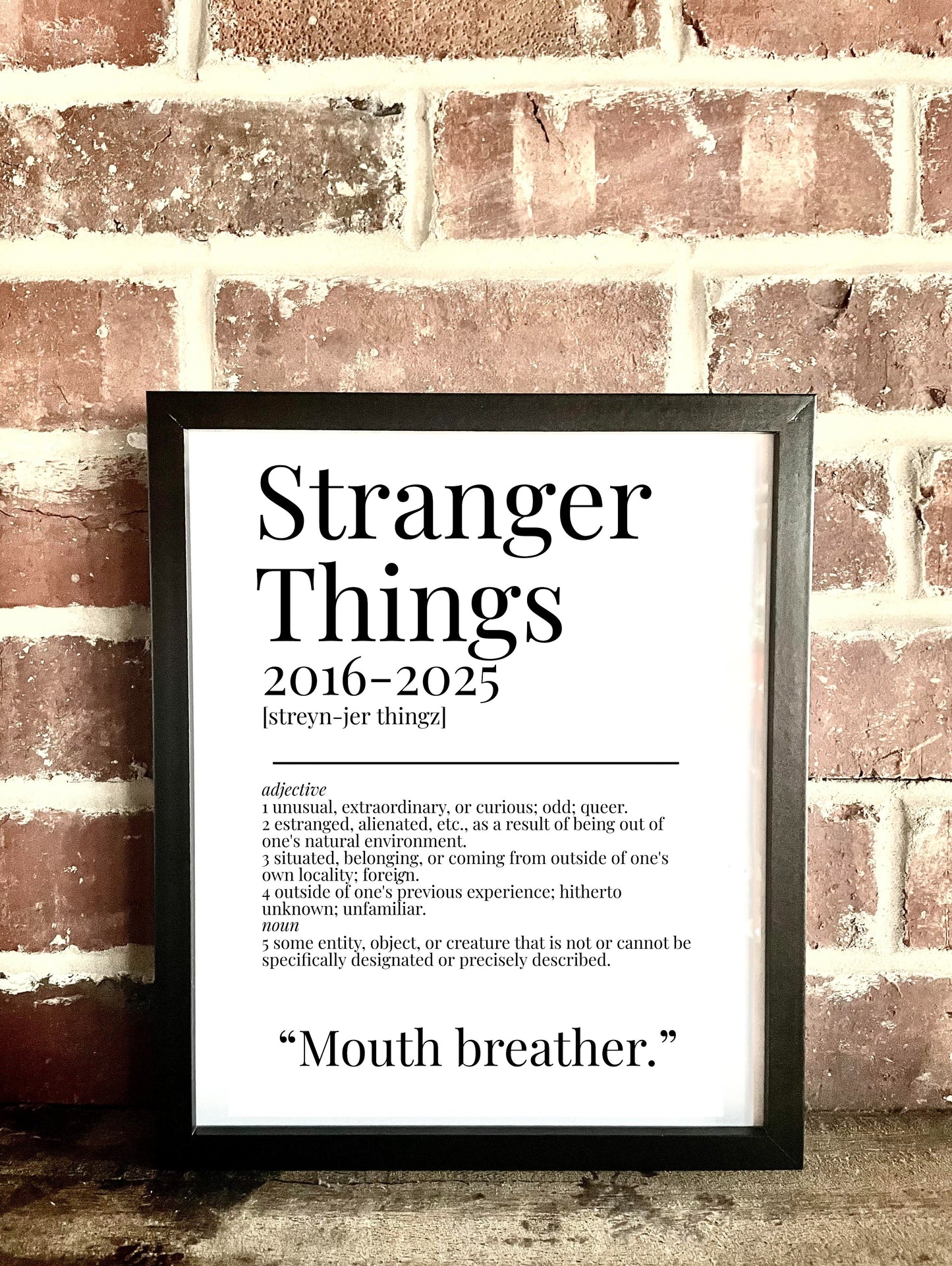 Stranger Things TV Quote Dictionary Prints