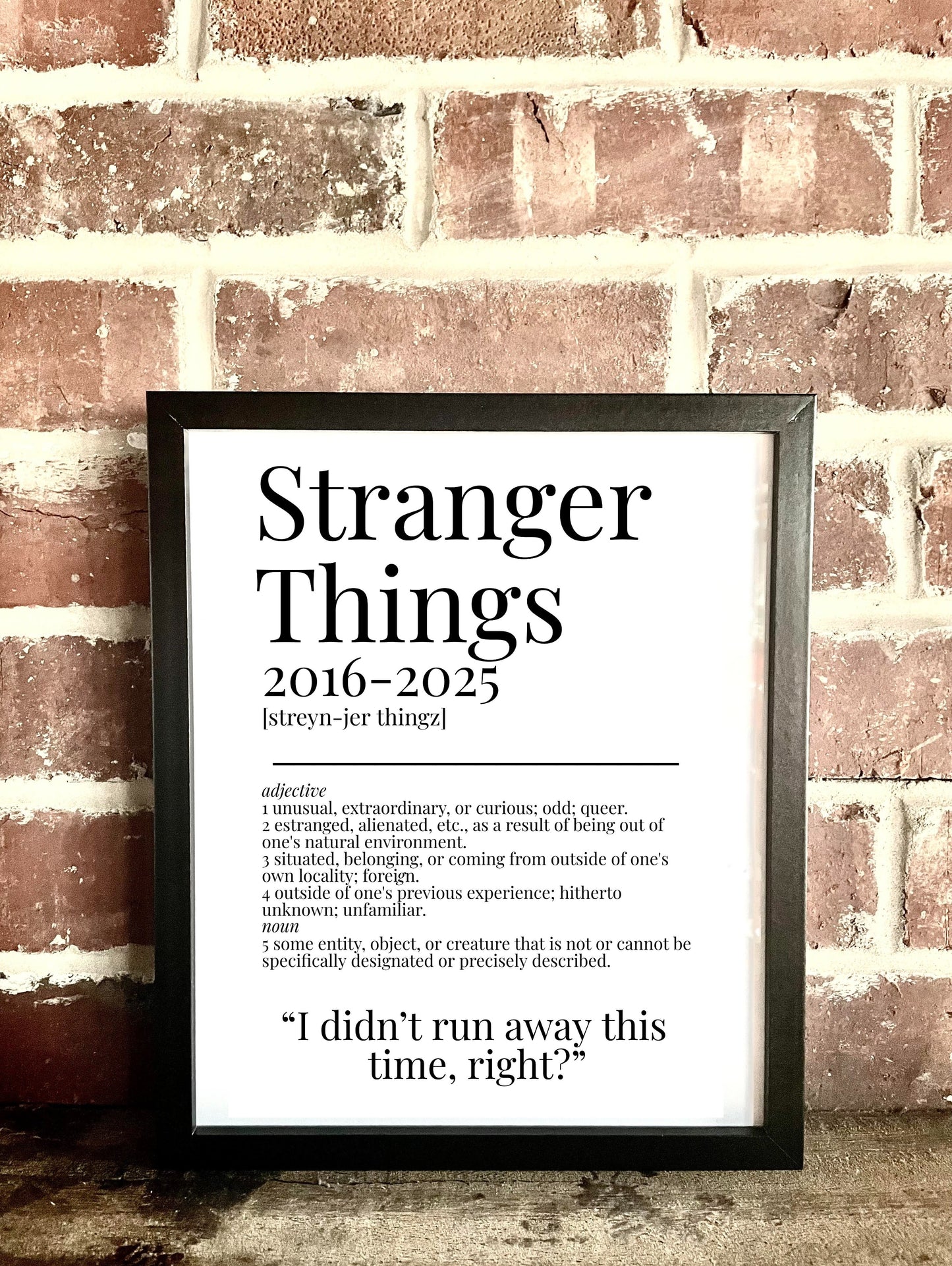 Stranger Things TV Quote Dictionary Prints