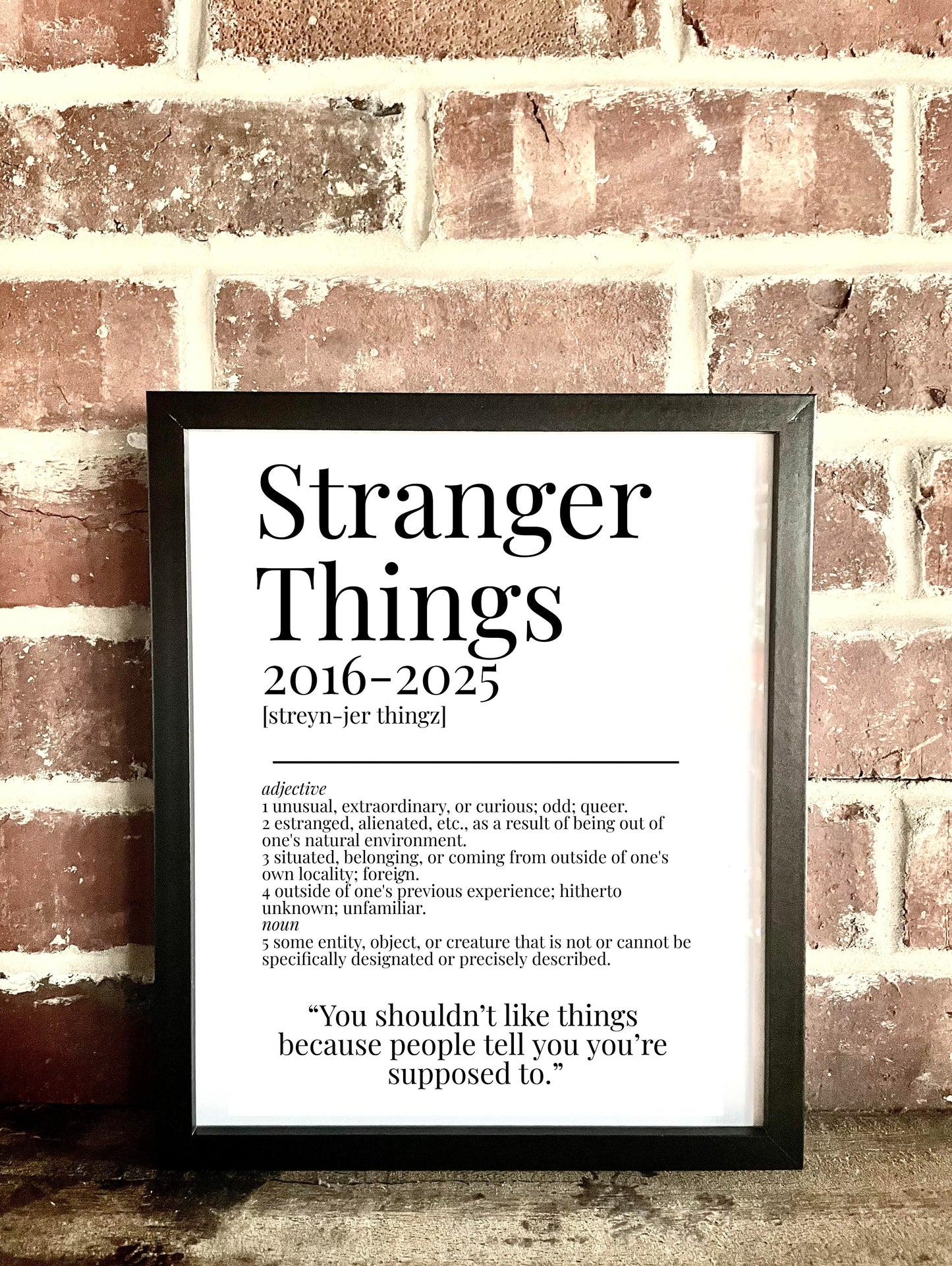 Stranger Things TV Quote Dictionary Prints
