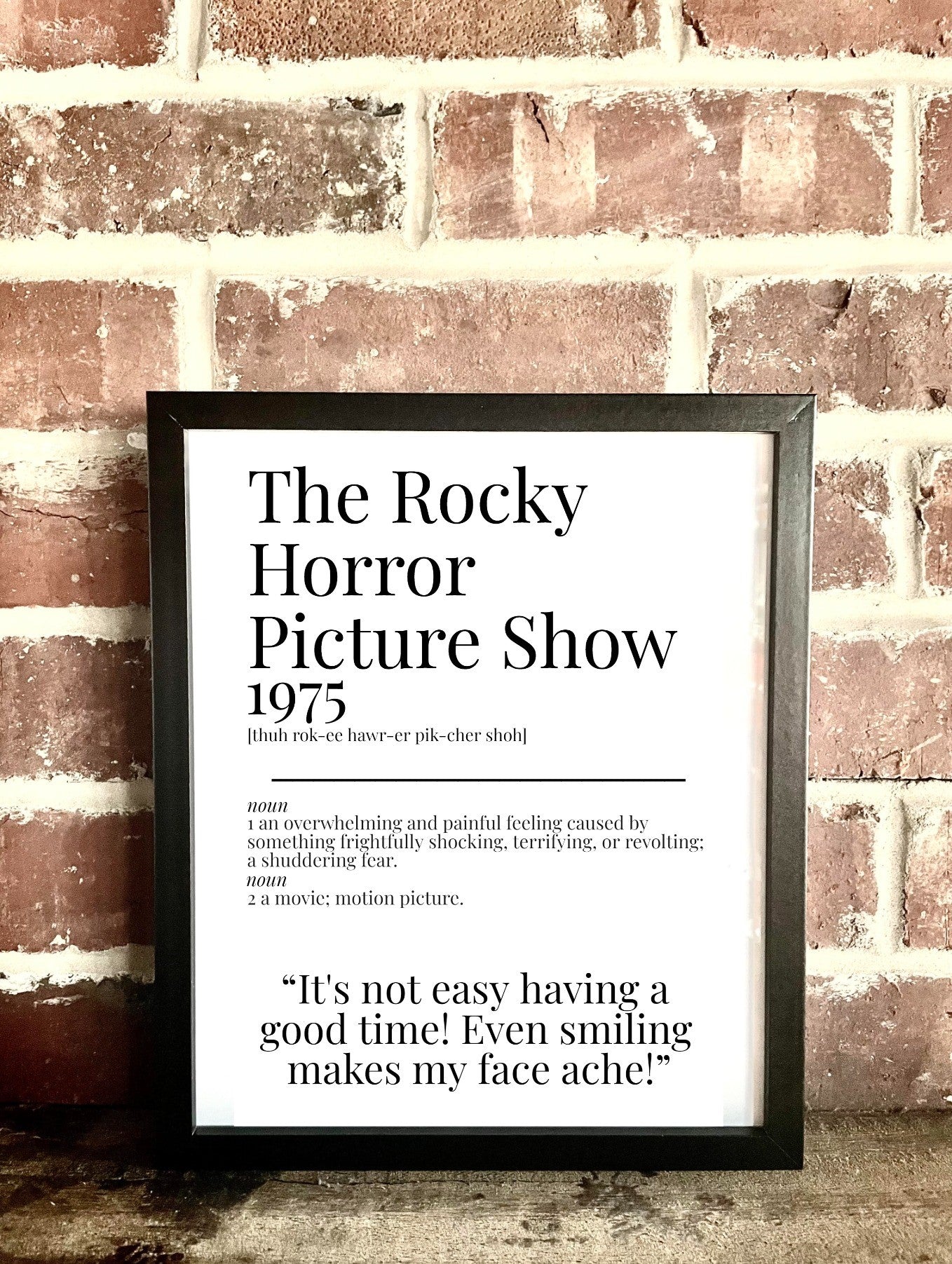 The Rocky Horror Picture Show 1975 Movie Quote Dictionary Prints