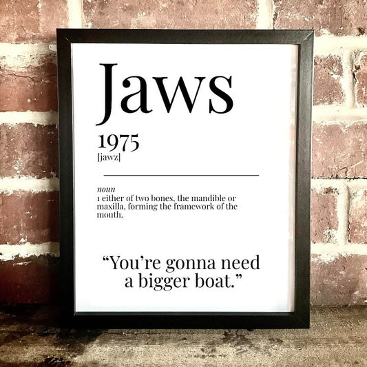 Jaws 1975 Movie Quote Dictionary Print