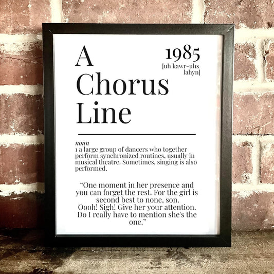 A Chorus Line 1985 Movie Quote Dictionary Print