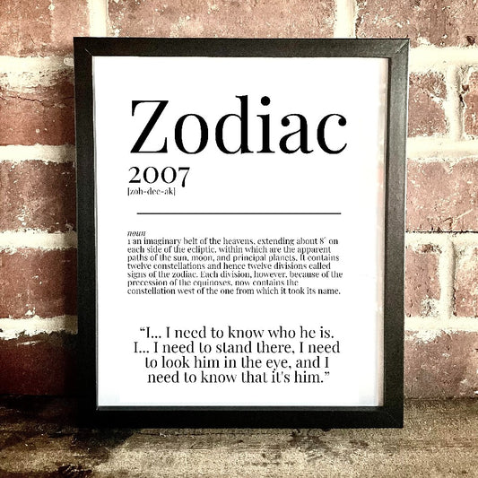 Zodiac 2007 Movie Quote Dictionary Print