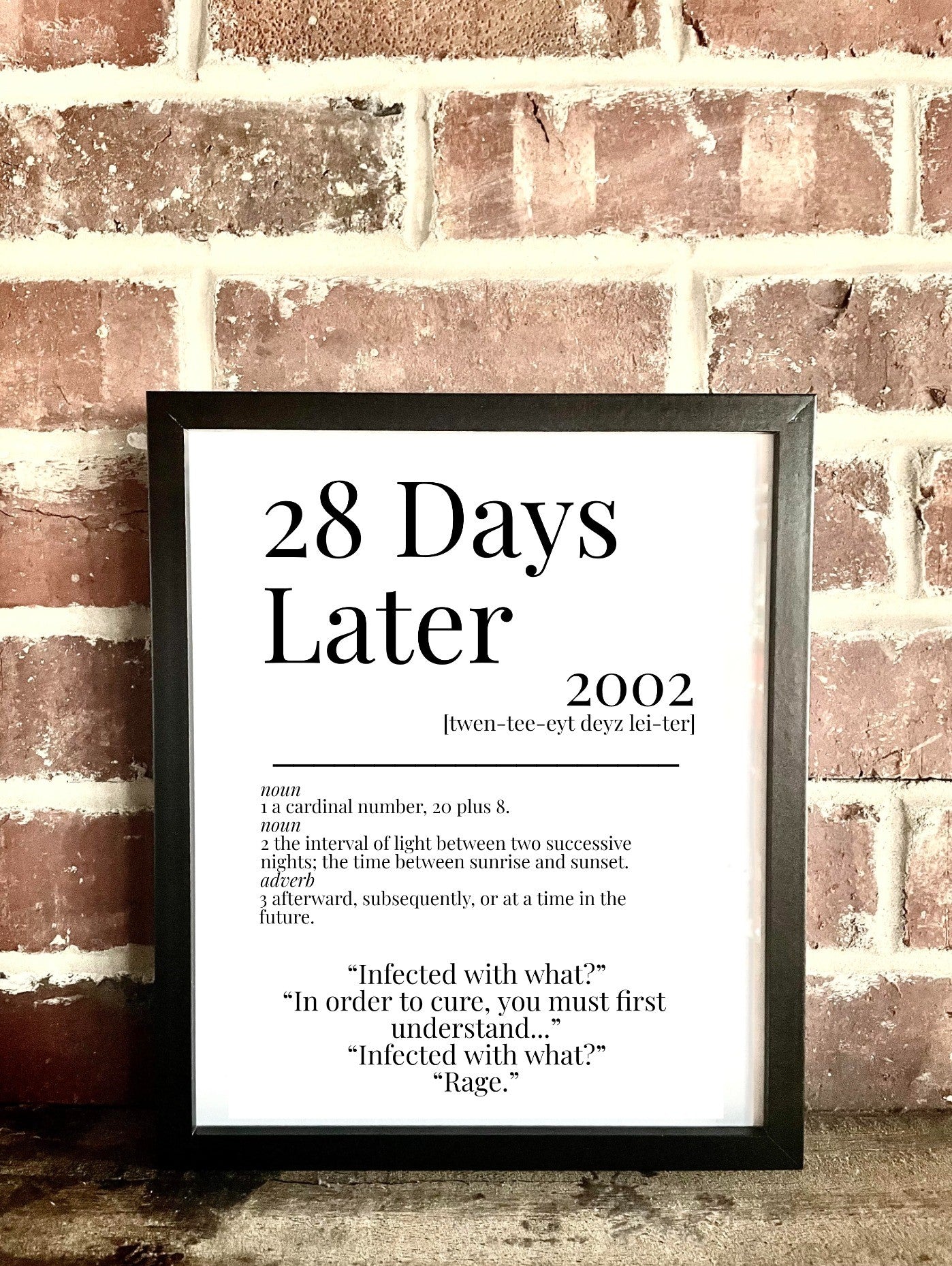 28 Days Later 2002 Movie Quote Dictionary Prints