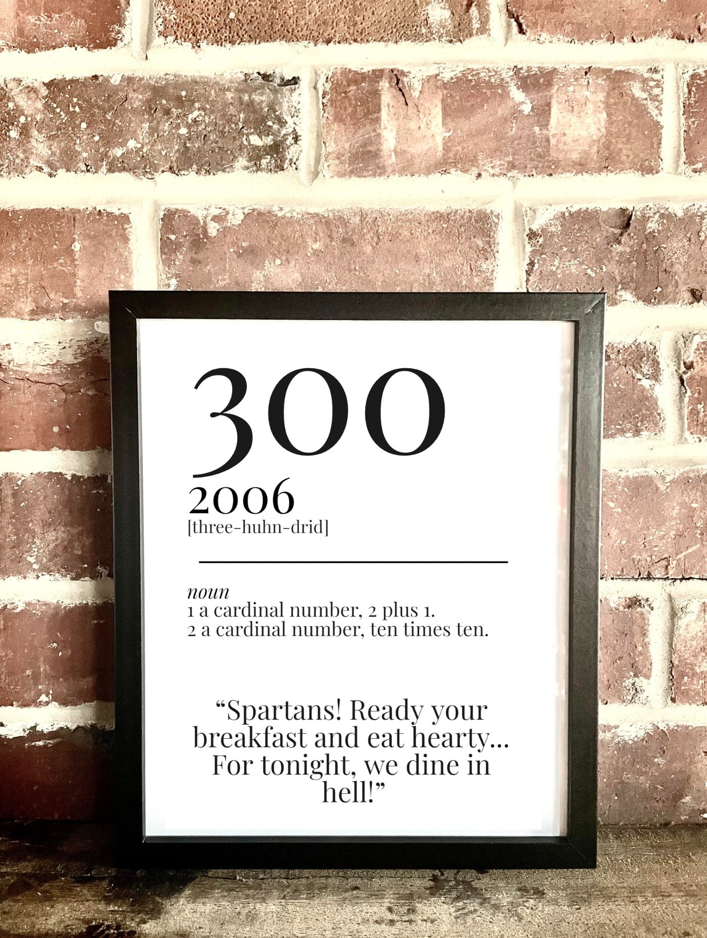 300 (2006) Movie Quote Dictionary Prints