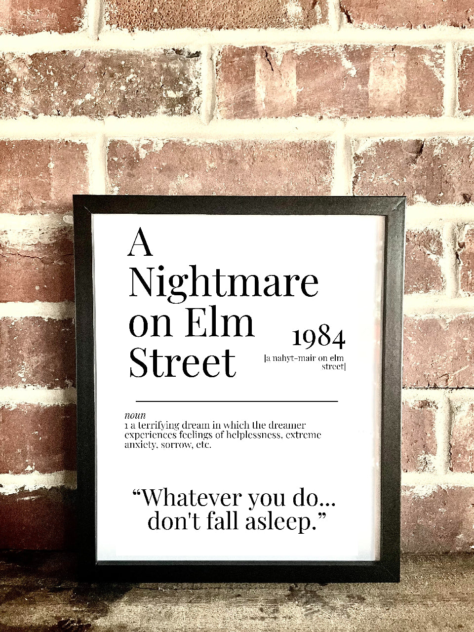 A Nightmare on Elm Street 1984 Movie Quote Dictionary Prints