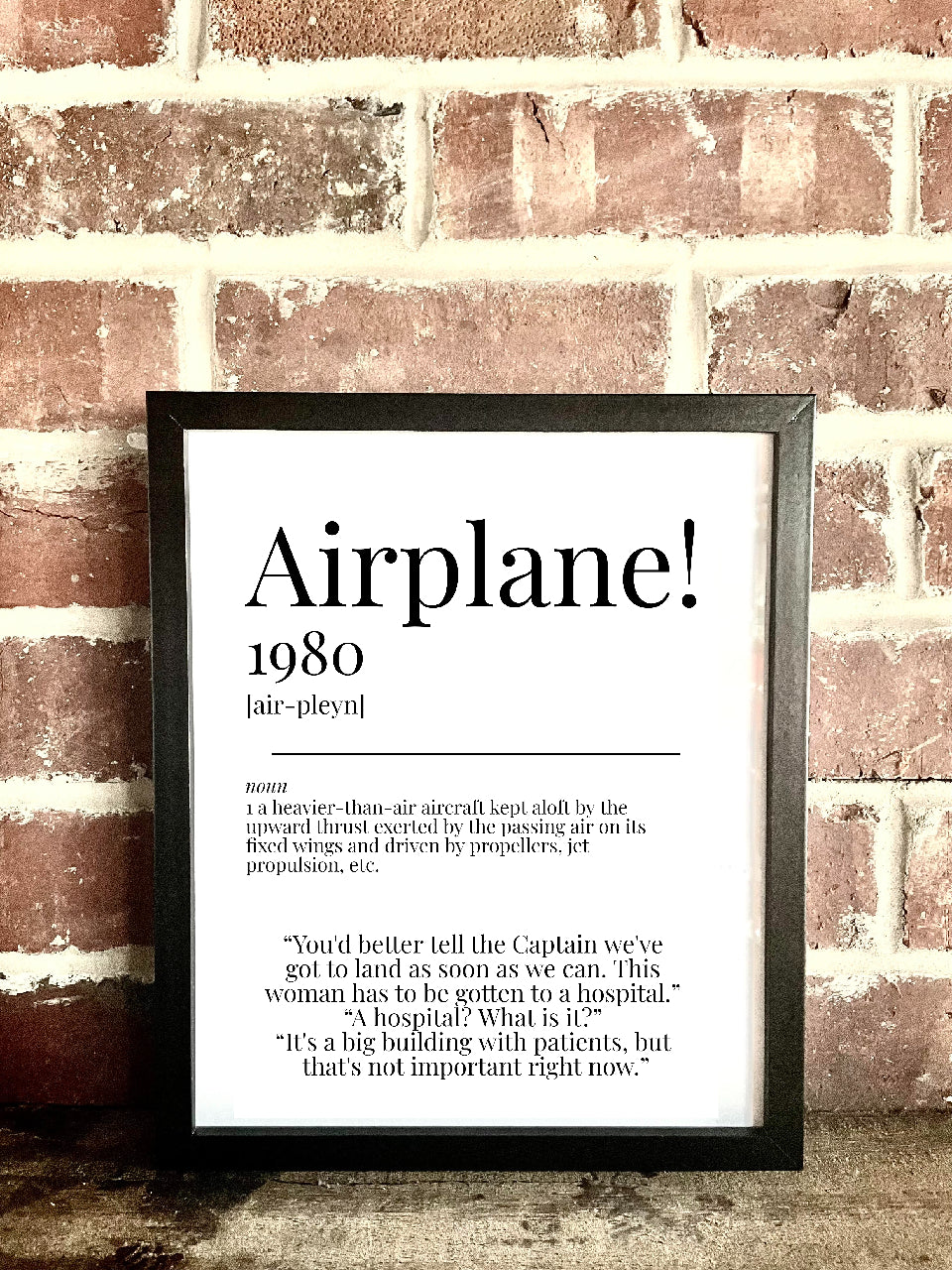 Airplane! 1980 Movie Quote Dictionary Prints