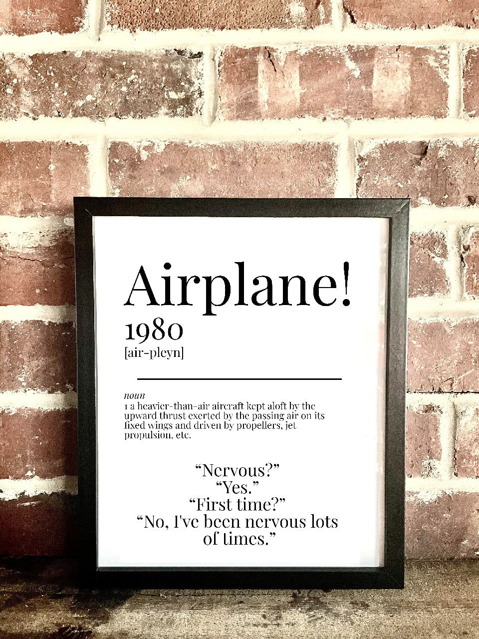 Airplane! 1980 Movie Quote Dictionary Prints