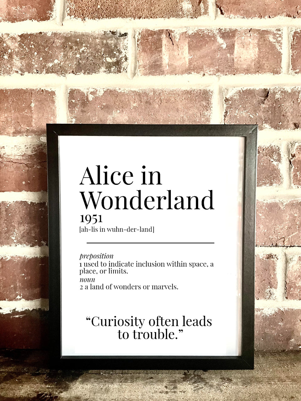 Alice in Wonderland 1951 Movie Quote Dictionary Prints