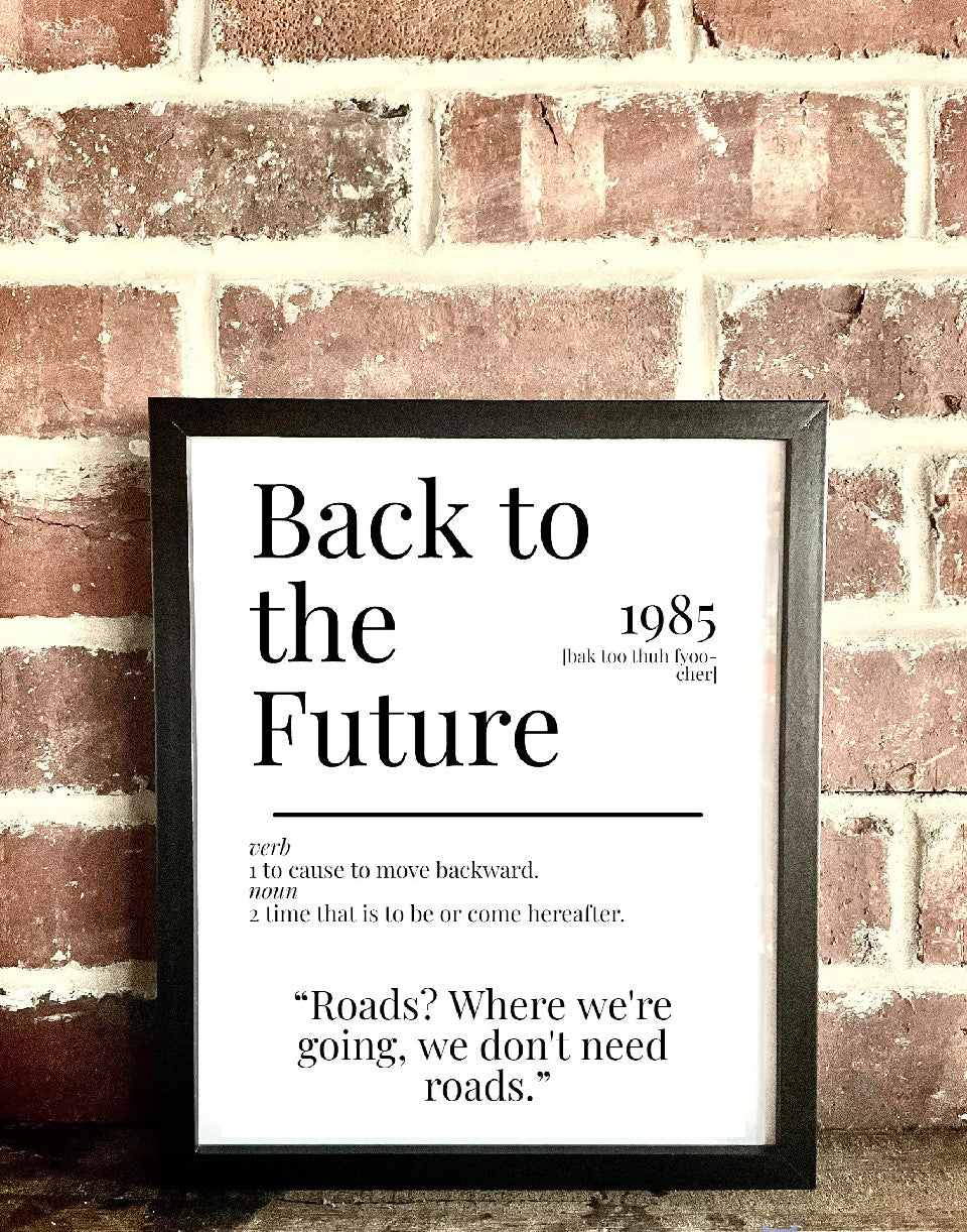 Back to the Future 1985 Movie Quote Dictionary Prints