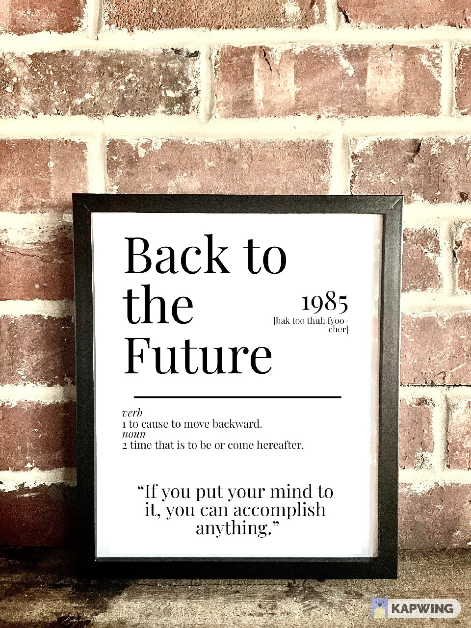 Back to the Future 1985 Movie Quote Dictionary Prints