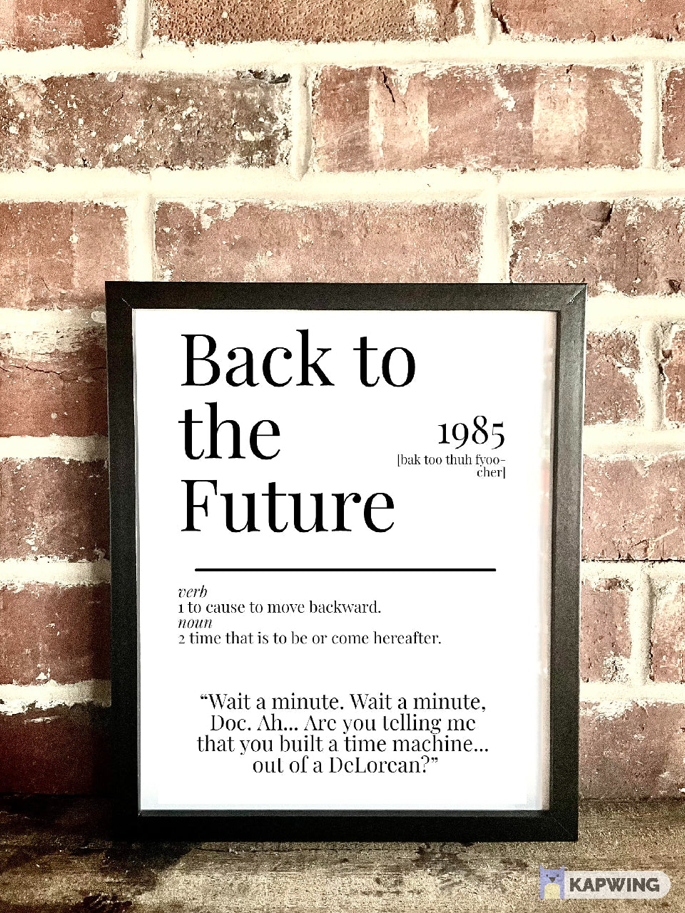 Back to the Future 1985 Movie Quote Dictionary Prints