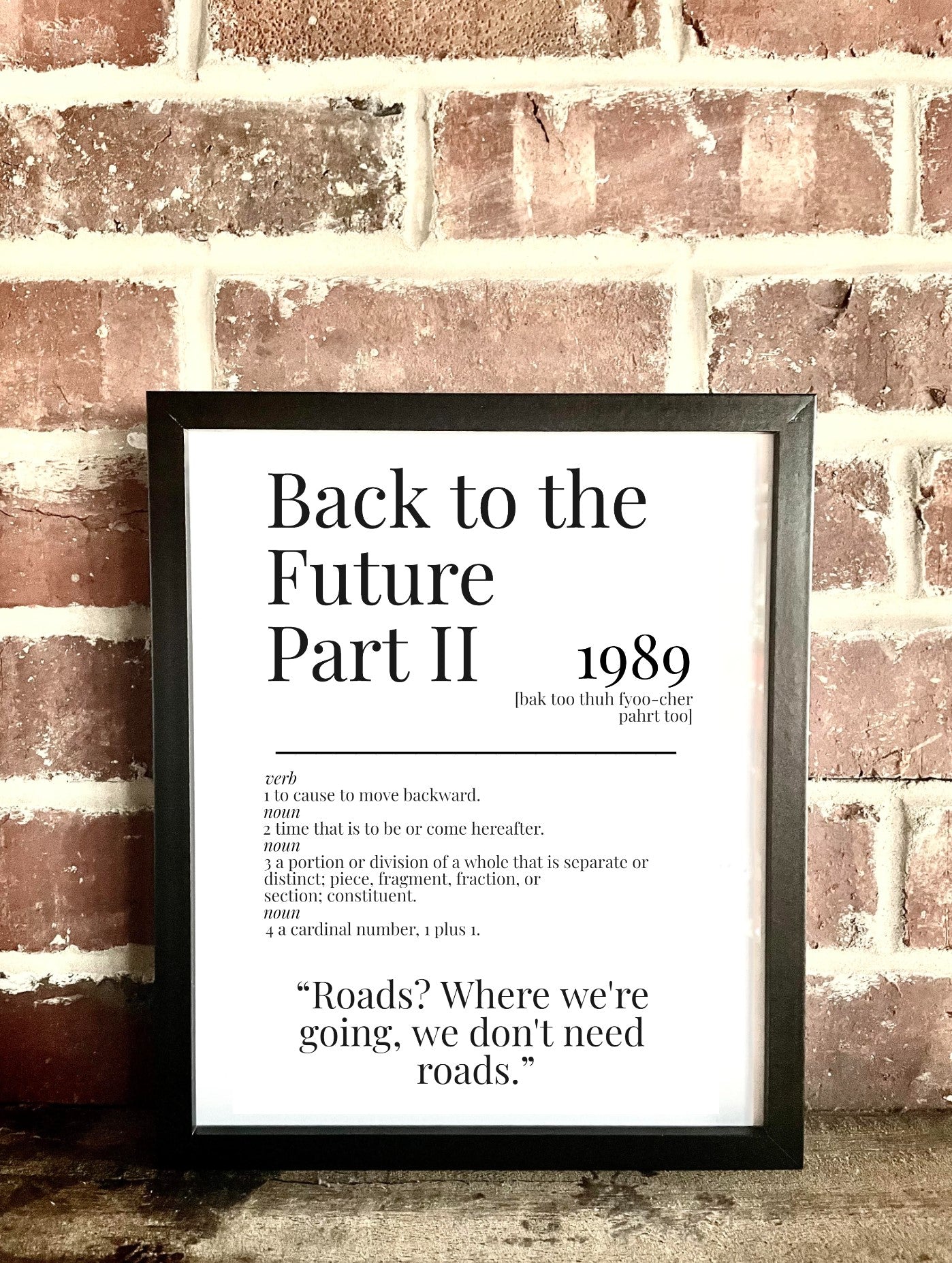 Back to the Future Part II 1989 Movie Quote Dictionary Prints