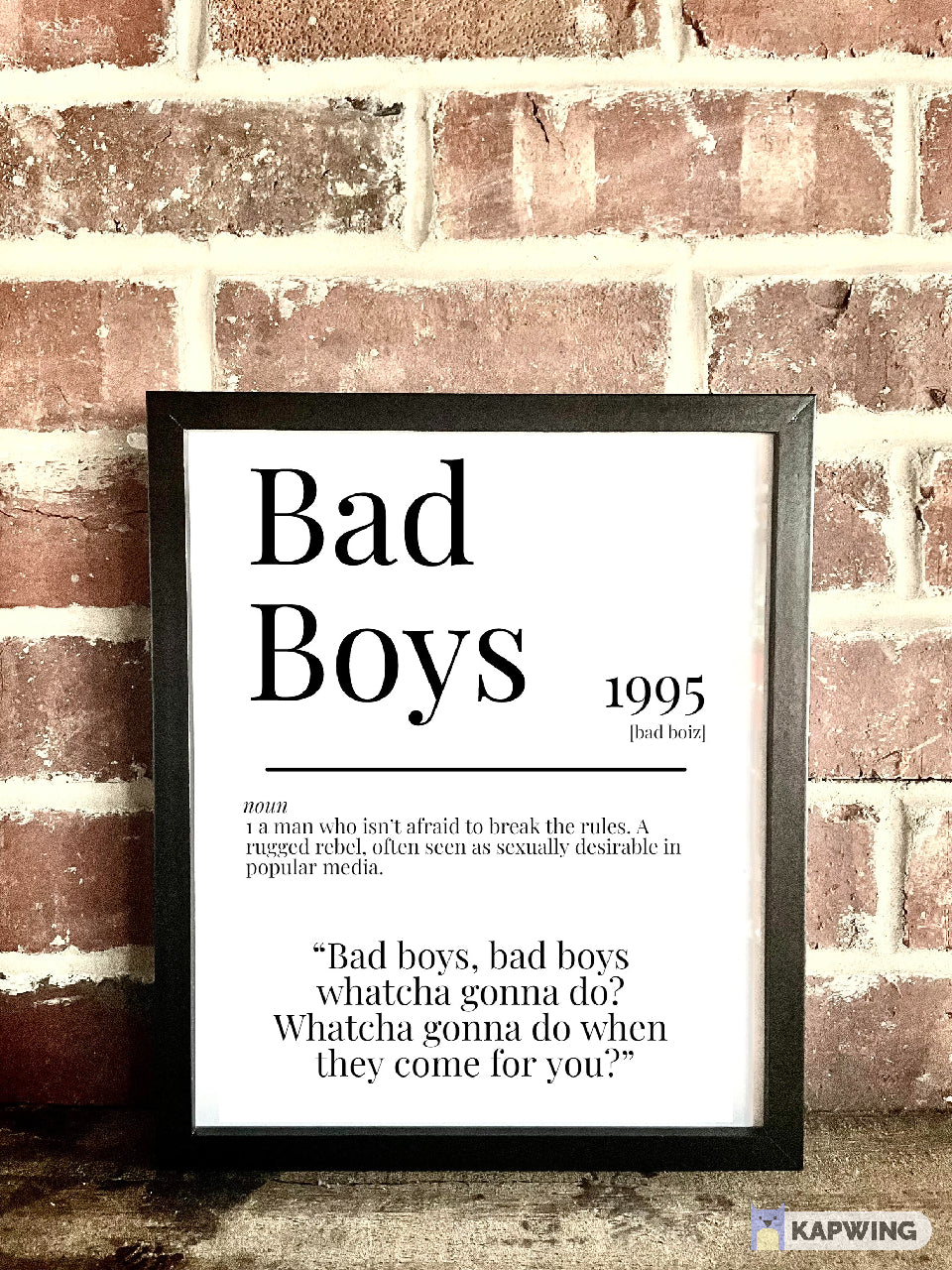 Bad Boys 1995 Movie Quote Dictionary Prints