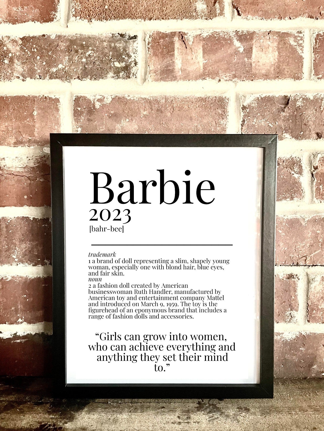 Barbie 2023 Movie Quote Dictionary Prints