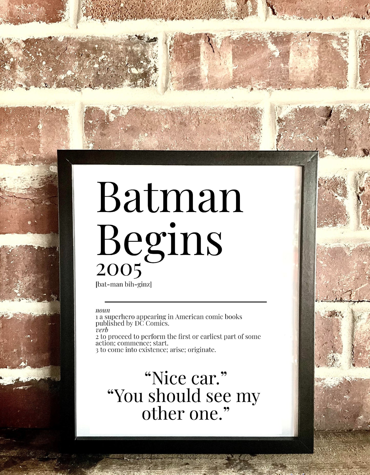 Batman Begins 2005 Movie Quote Dictionary Prints