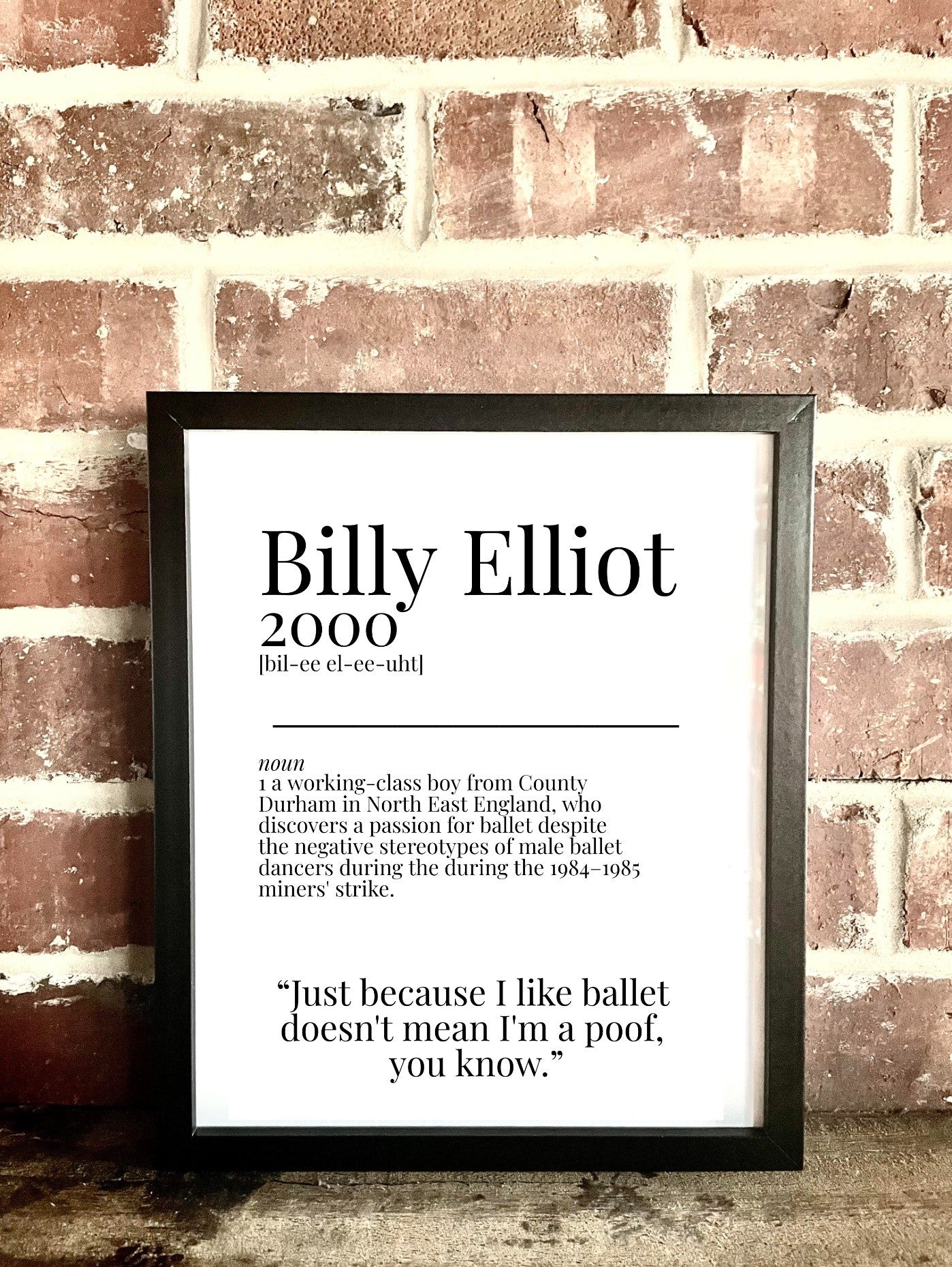 Billy Elliot 2000 Movie Quote Dictionary Prints