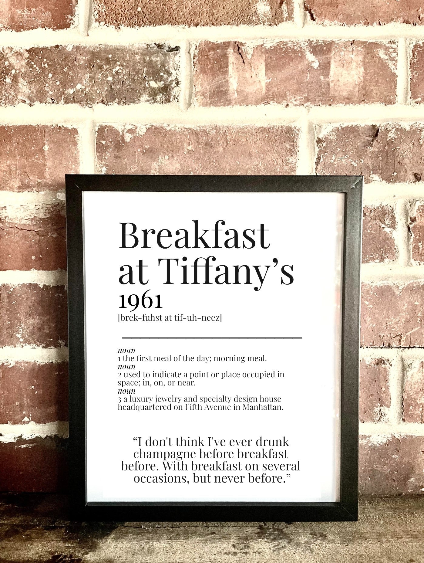 Breakfast at Tiffany's 1961 Movie Quote Dictionary Prints