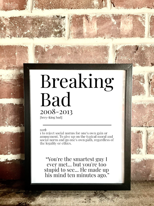 Breaking Bad TV Quote Dictionary Prints