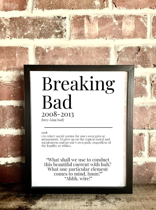 Breaking Bad TV Quote Dictionary Prints