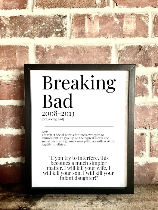 Breaking Bad TV Quote Dictionary Prints