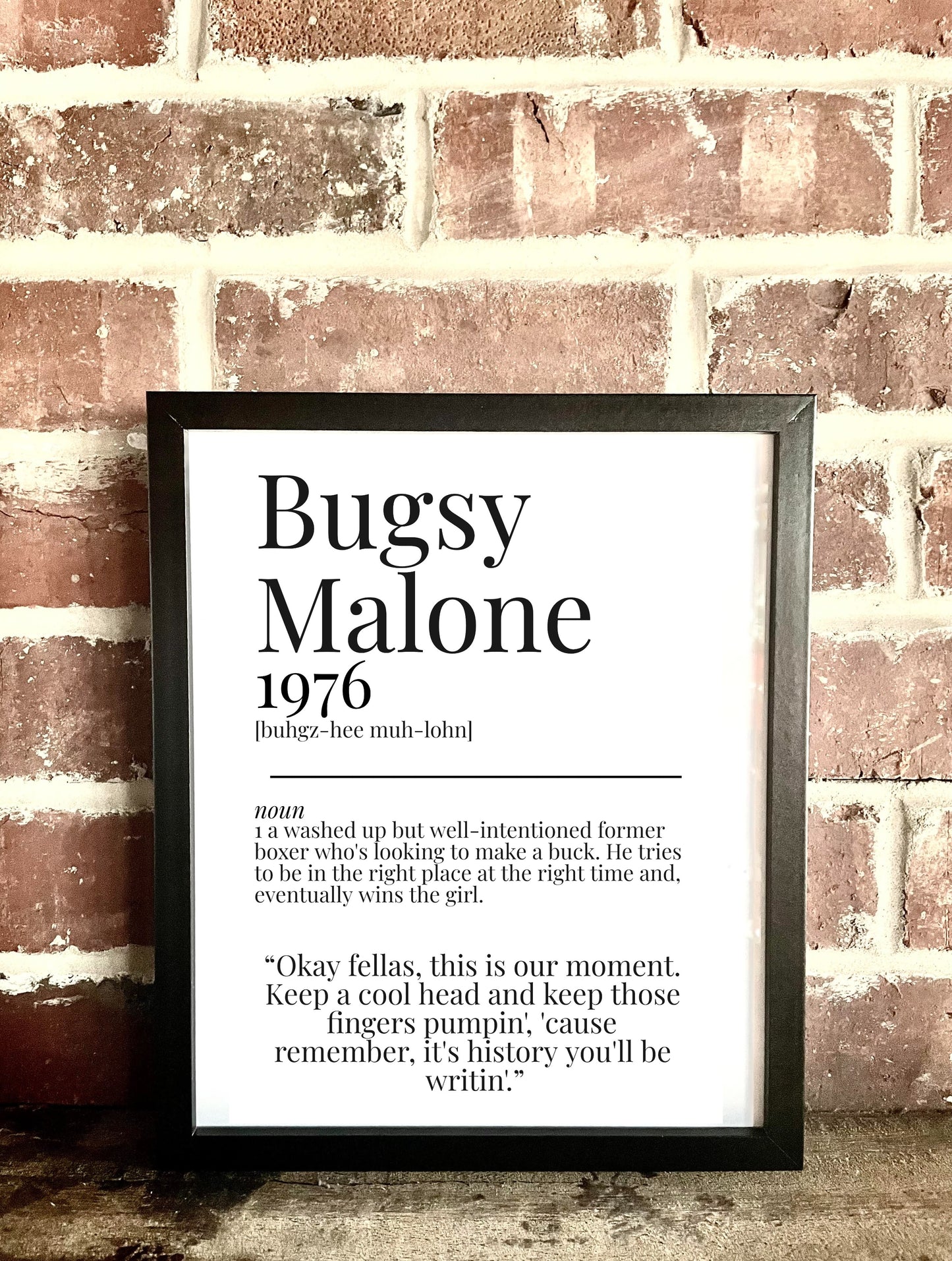 Bugsy Malone 1976 Movie Quote Dictionary Prints