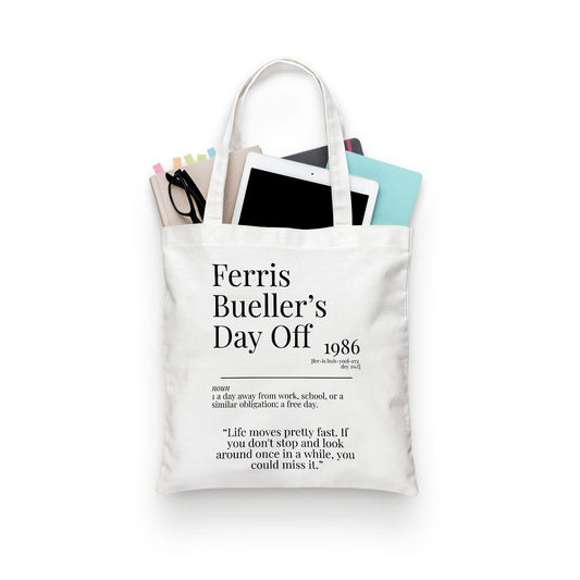 Ferris Bueller's Day Off 1986 Movie Quote Dictionary Tote Bag