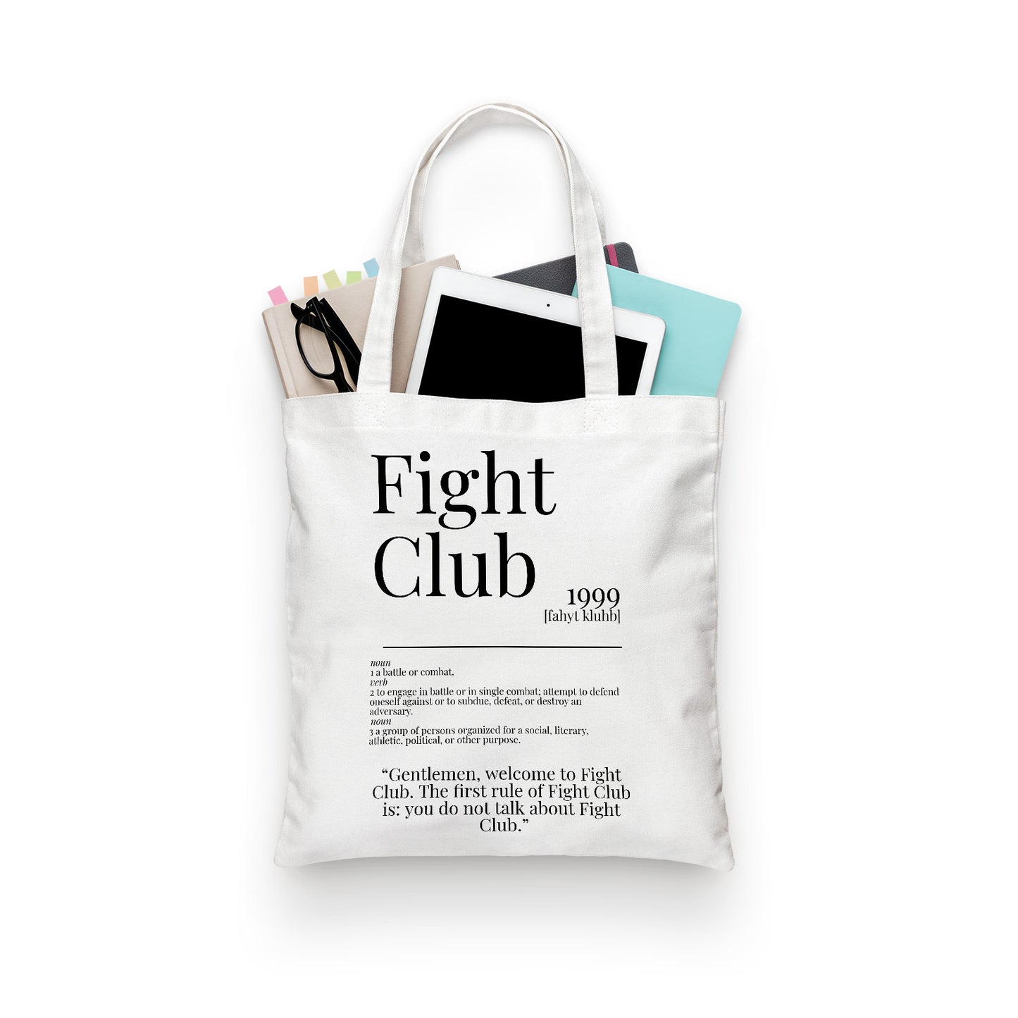 Fight Club 1999 Movie Quote Dictionary Tote Bag