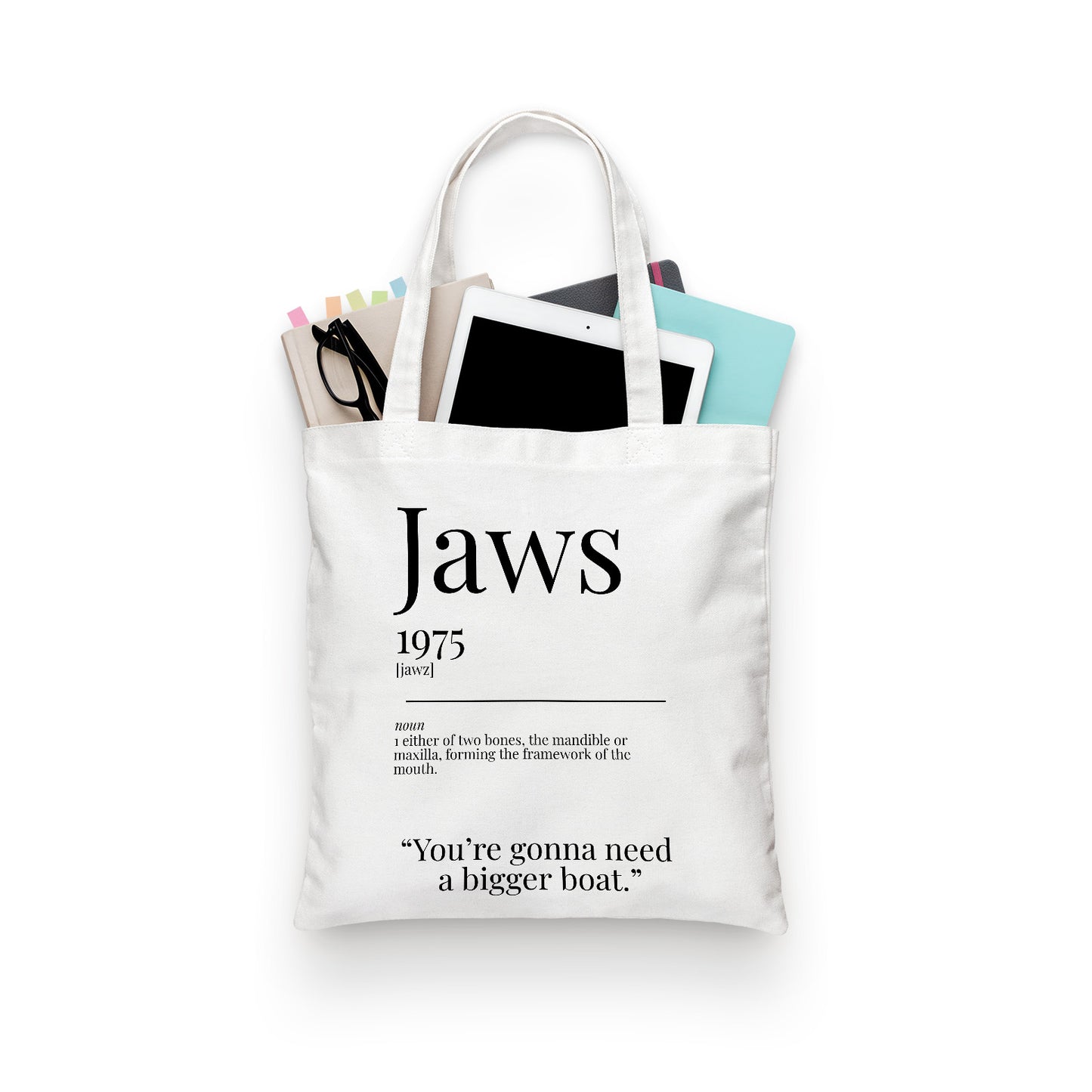 Jaws 1975 Movie Quote Dictionary Tote Bag