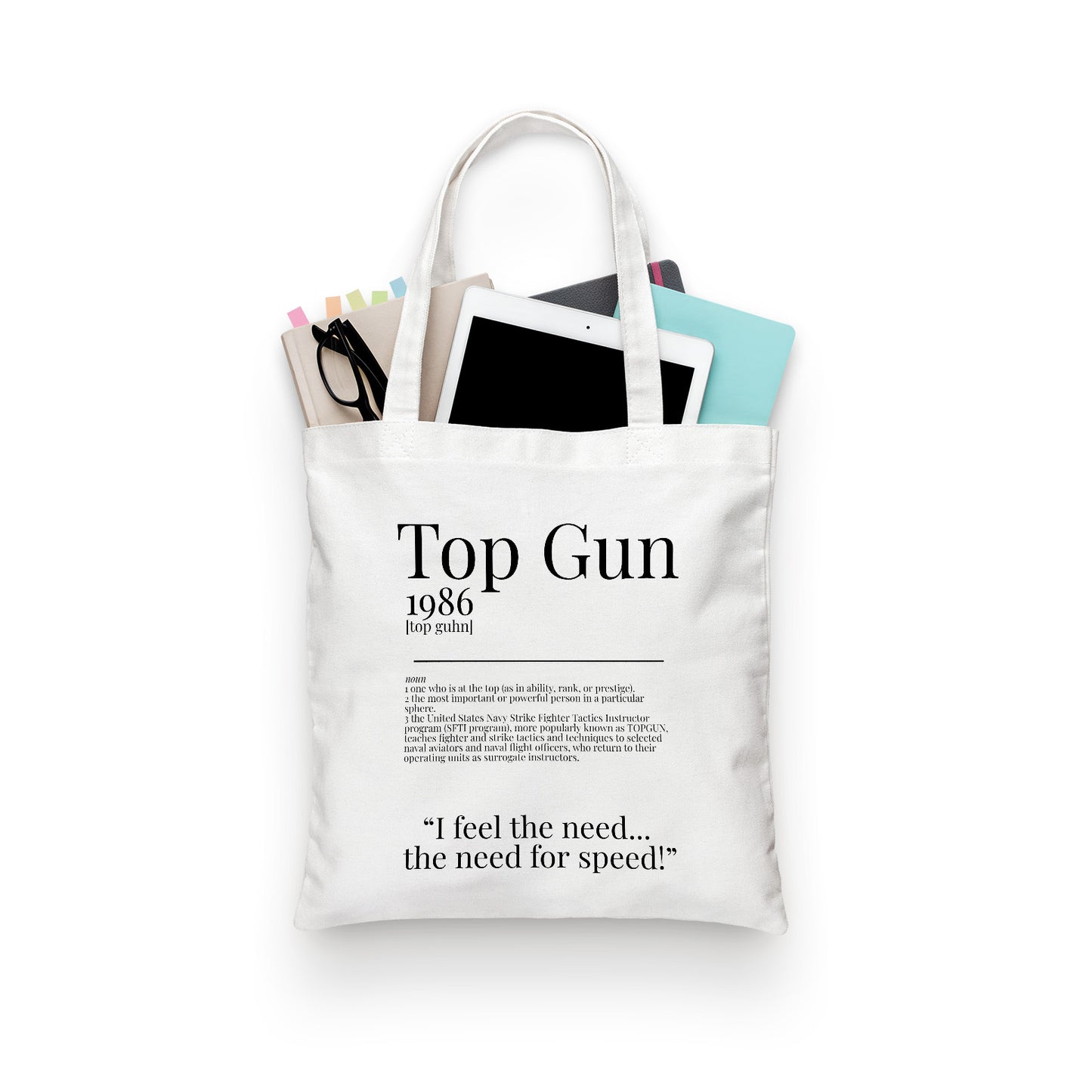 Top Gun 1986 Movie Quote Dictionary Tote Bag