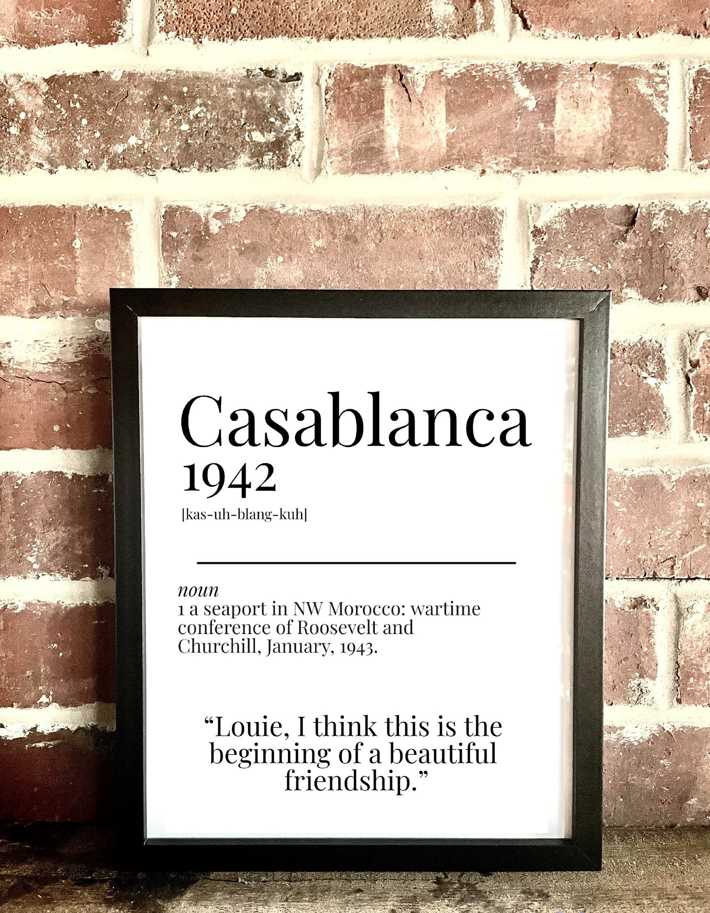 Casablanca 1942 Movie Quote Dictionary Prints