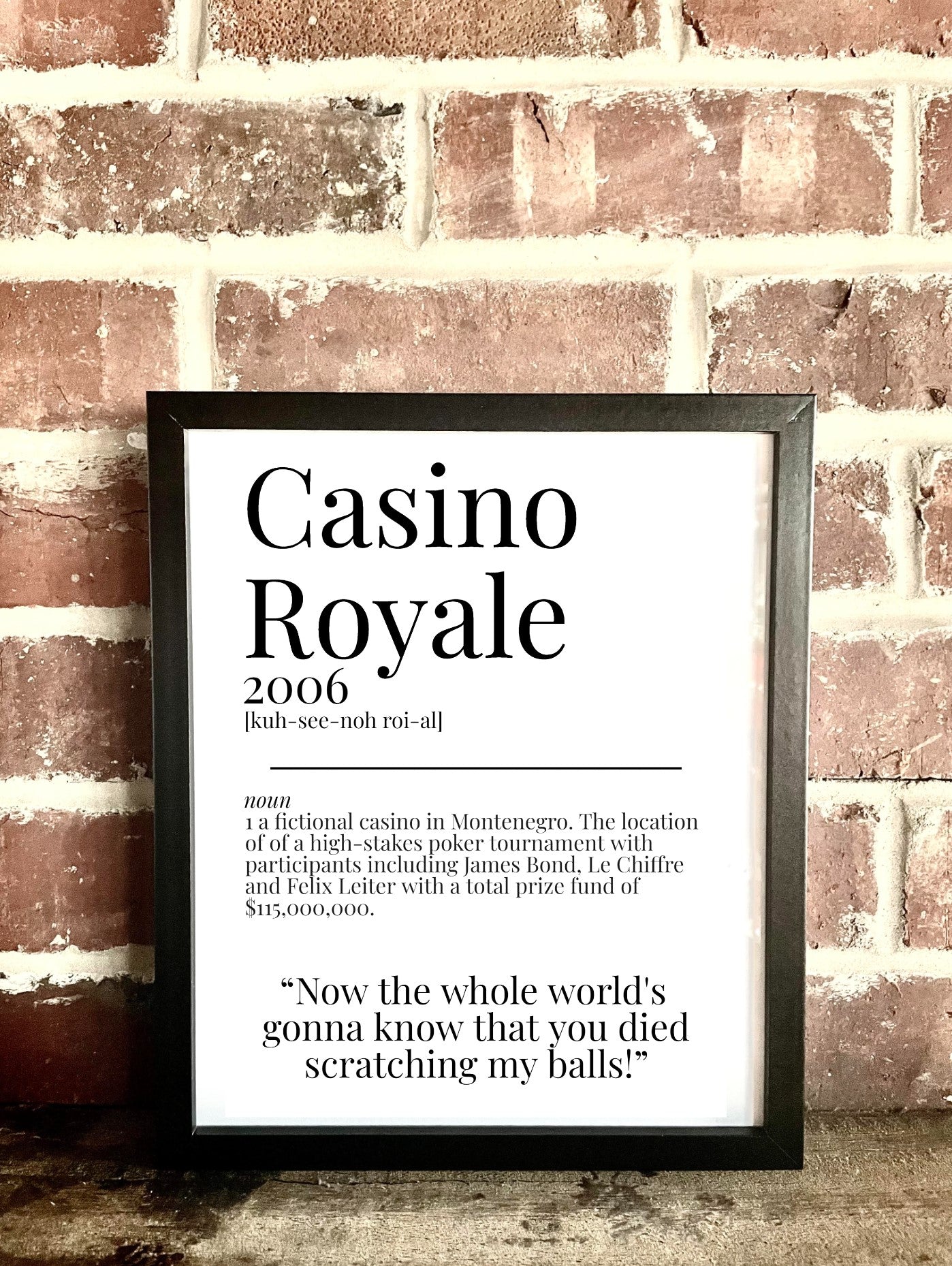 Casino Royale 2006 Movie Quote Dictionary Prints