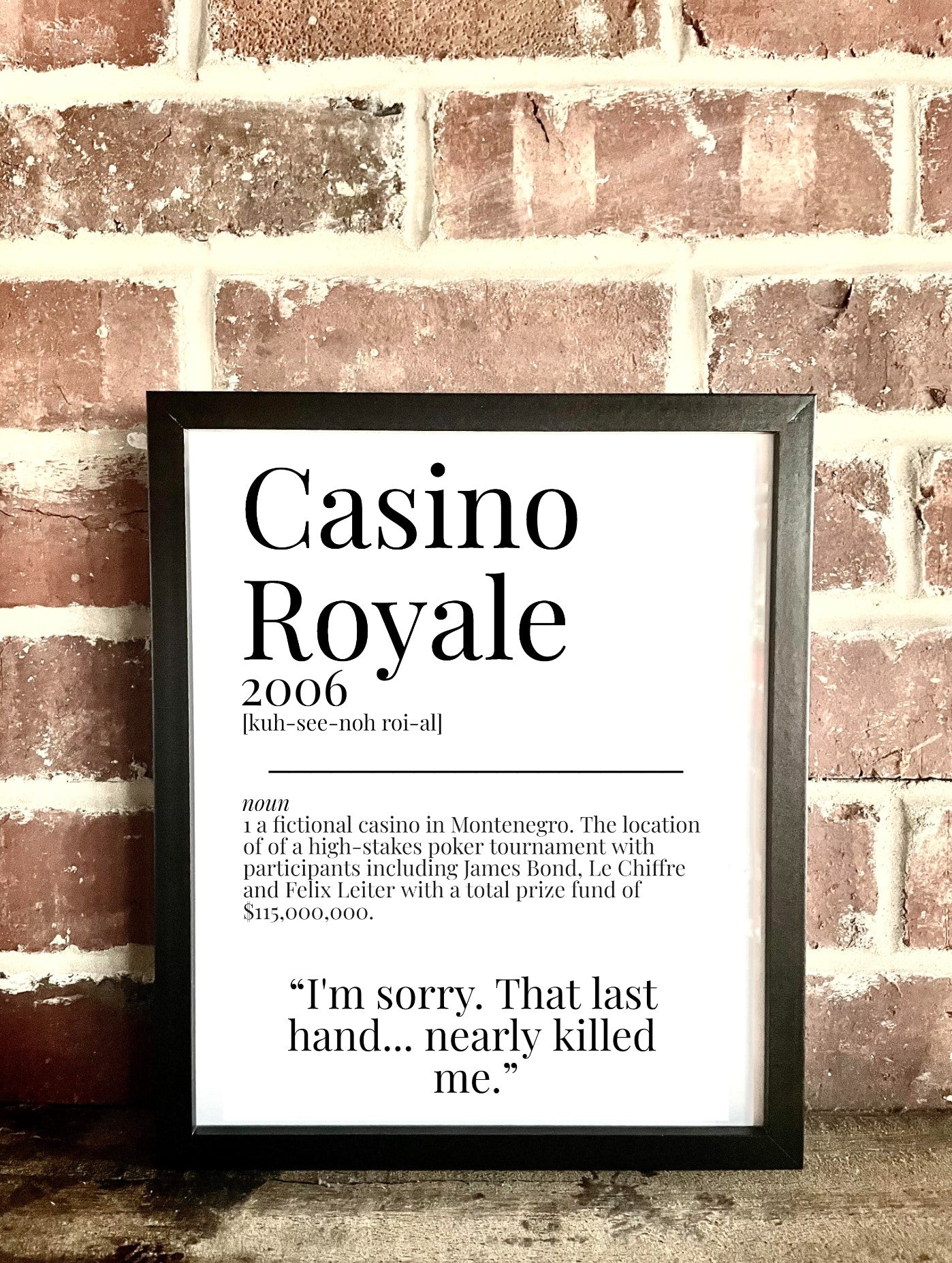 Casino Royale 2006 Movie Quote Dictionary Prints