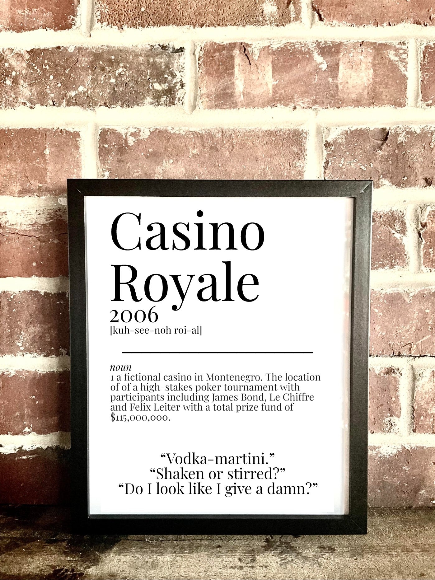 Casino Royale 2006 Movie Quote Dictionary Prints