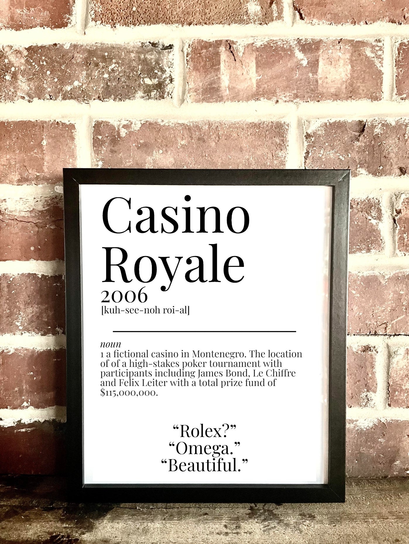 Casino Royale 2006 Movie Quote Dictionary Prints