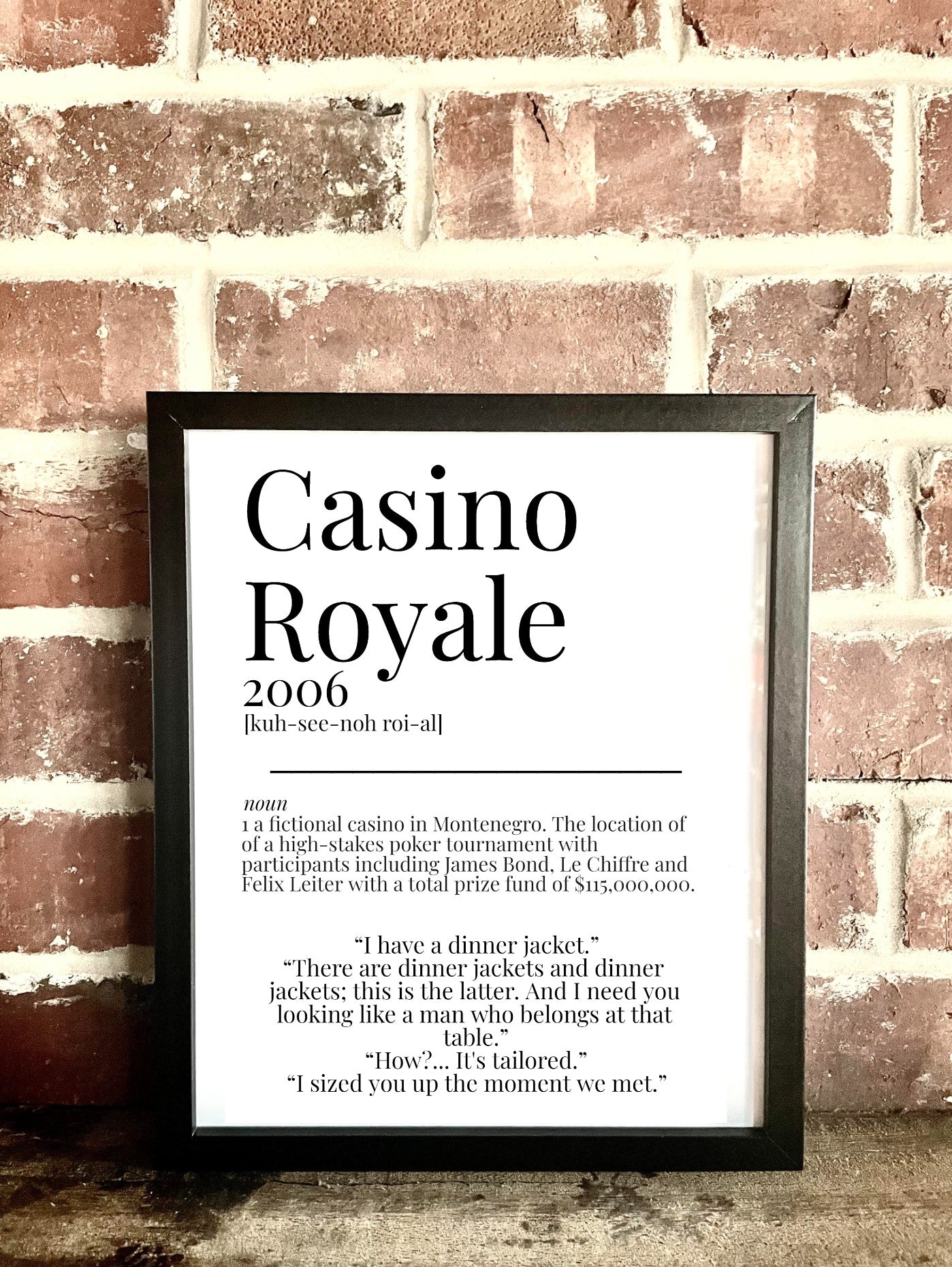 Casino Royale 2006 Movie Quote Dictionary Prints